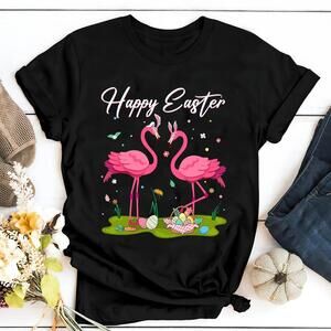Funny Flamingo Happy Easter Shirts, Cute Easter Flamingo